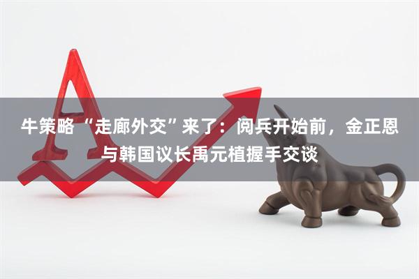 牛策略 “走廊外交”来了：阅兵开始前，金正恩与韩国议长禹元植握手交谈